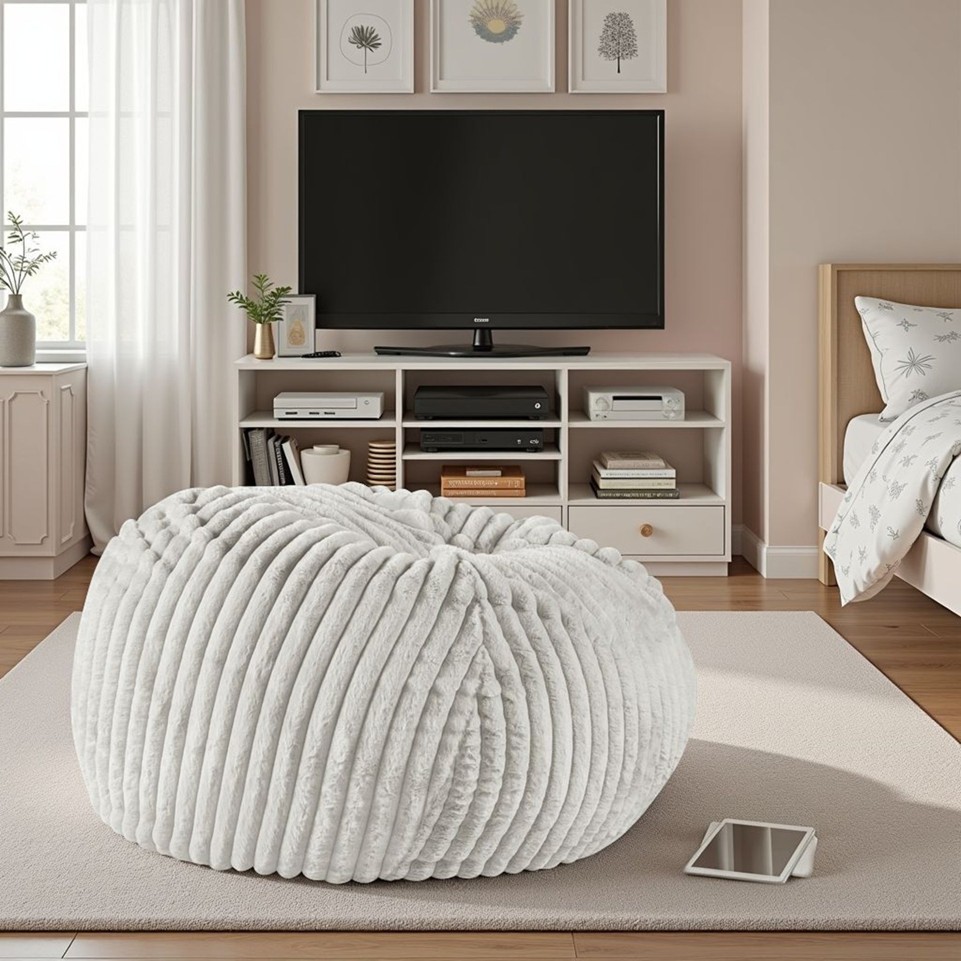40 inch Minky Dove Grey Memory Foam Lounger