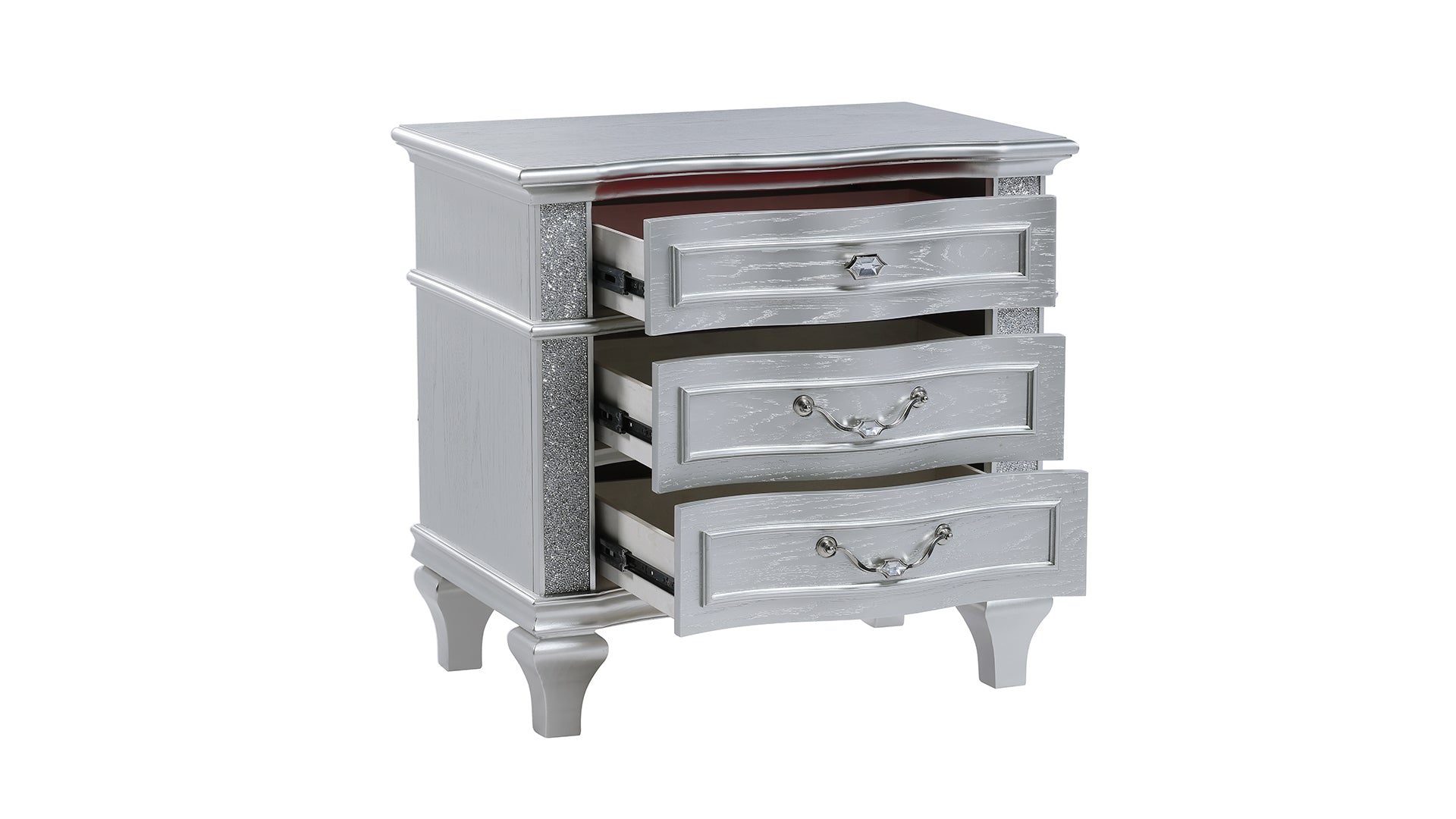 Mystic Contemporary Style Nightstand made with wood in Silver (INCLUDES ONLY NIGHTSTAND) same as G150109162 ( NJ inventory)