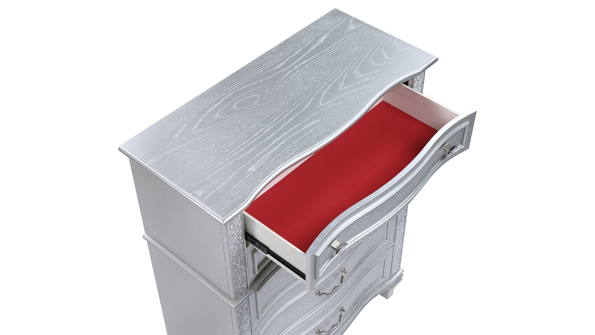 Mystic Contemporary Style Nightstand made with wood in Silver (INCLUDES ONLY NIGHTSTAND) same as G150109162 ( NJ inventory)
