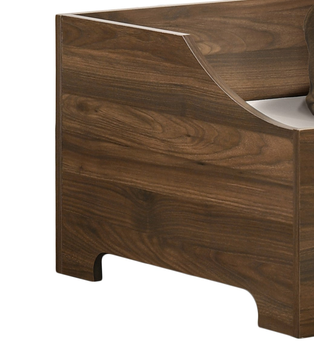 Gino 36"W Brown Alder Wood Finish 36"W Modern Comfy Pet Bed with Cushion