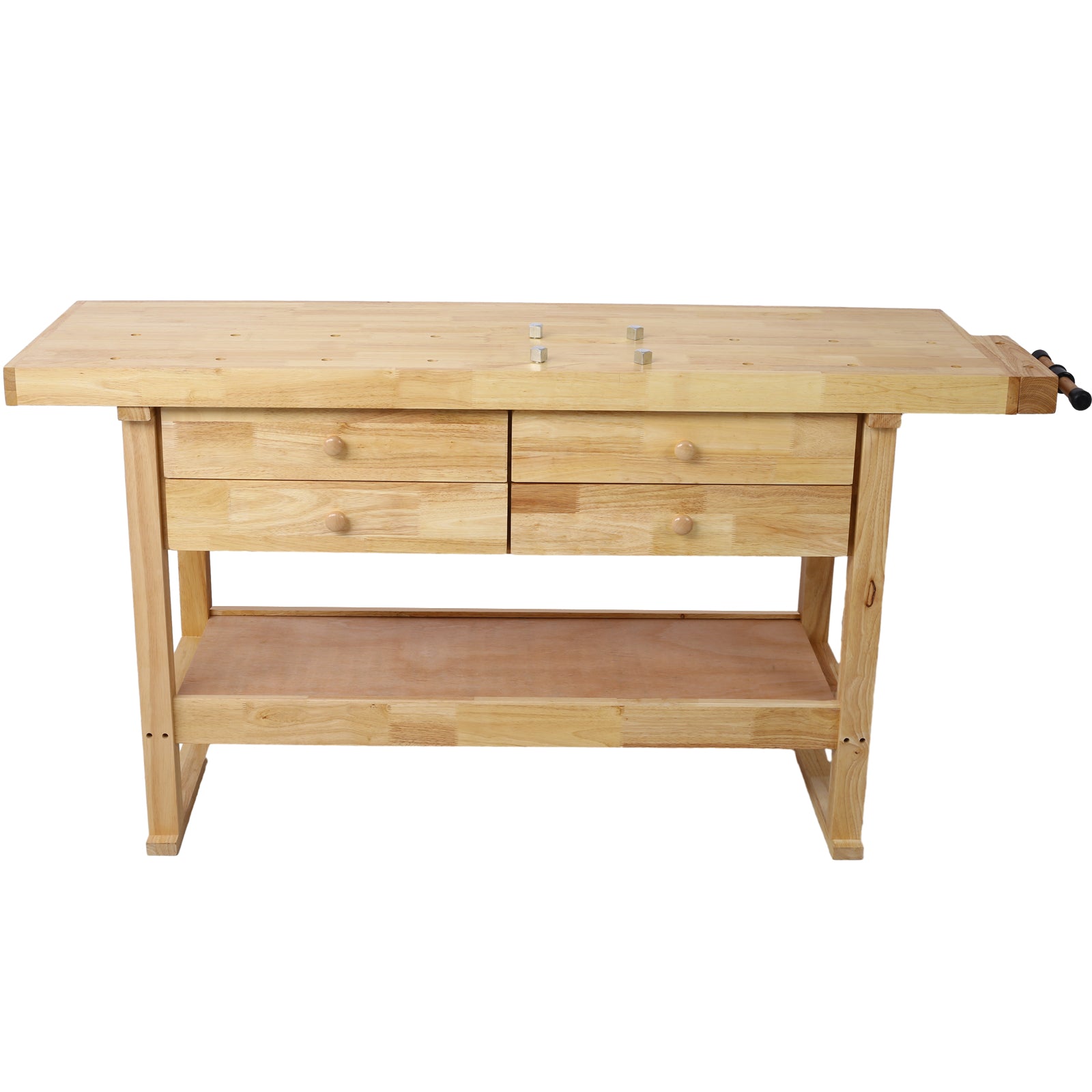 60in Workbench with 4 Drawers Wooden Workbench for Garage Workshop and Home, with Bar Clamps Set 12 inch x 4-3/4 inch Throat,Pack of 4