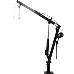 Hydraulic Pickup Truck Crane with Hand Winch  , Pickup Truck Bed Hoist Jib Crane- 2000-Lb. Capacity Black