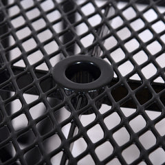 Square Outdoor Steel Picnic Table 46" black ,with umbrella pole