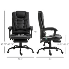 Massage Office Chair High Back Executive Recliner with Lumbar Support,Footrest,Reclining Back,Adjustable Heigh
