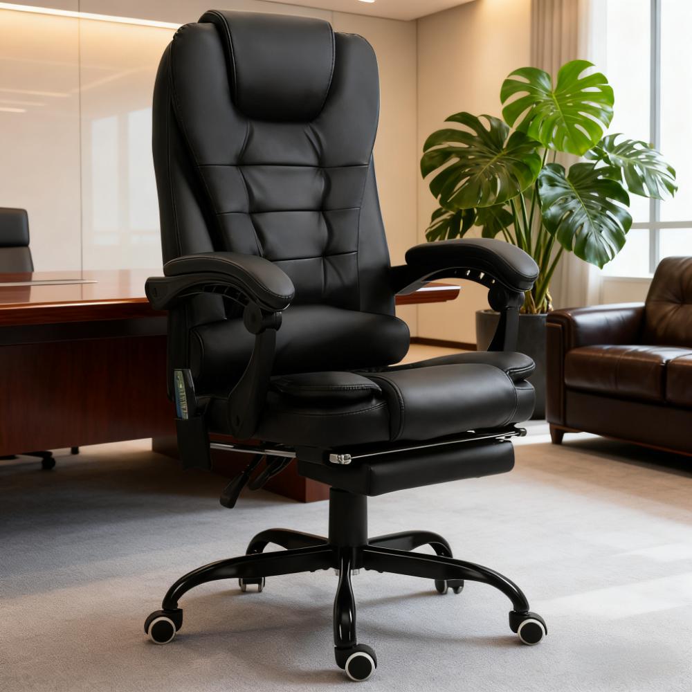 Massage Office Chair High Back Executive Recliner with Lumbar Support,Footrest,Reclining Back,Adjustable Heigh