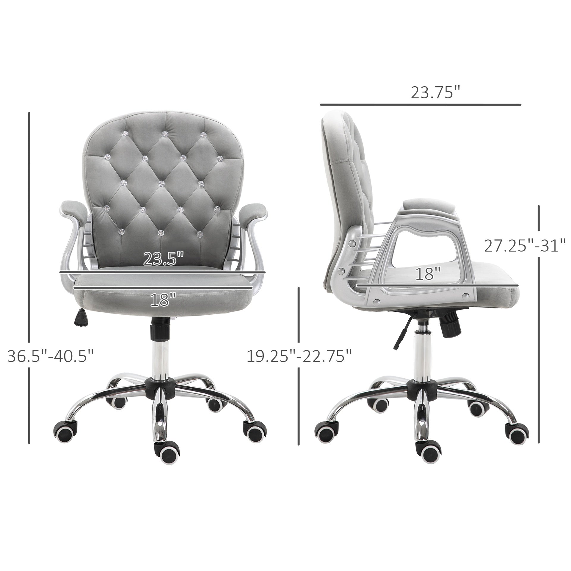 Luxury Tufted Office Chair for A Stylish Choice for Home & Office, Plush Comfort