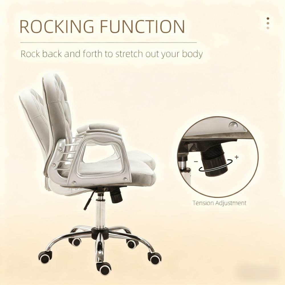 Luxury Tufted Office Chair for A Stylish Choice for Home & Office, Plush Comfort