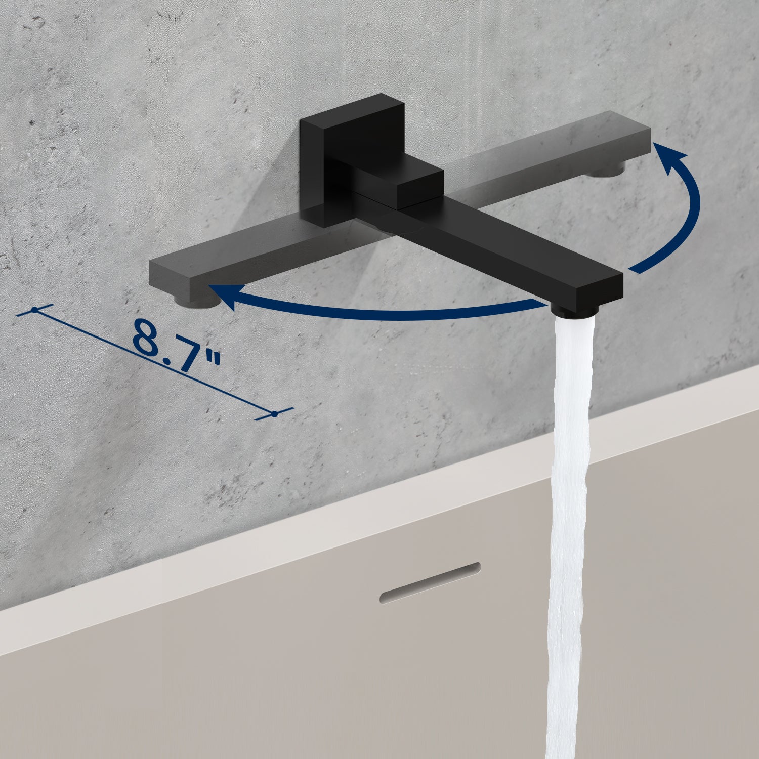 Male NPT Folding Bathtub Shower Faucet, Rain Shower Head System with Bath Tub Faucet Set and Handheld for Bathroom, Matte Black 3 Function Tub Shower Rough-in Valve and Diverter