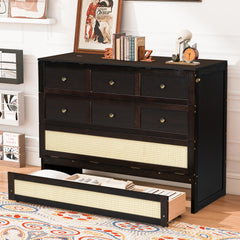 Full Size Murphy Bed with Large Drawers,Espresso