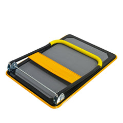 Flatbed Cart, 660lbs Heavy Duty Capacity Platform Hand Truck 360 Degree Swivel Wheels Foldable Push Hand Cart for Loading and Storage, Warehouse-Yellow