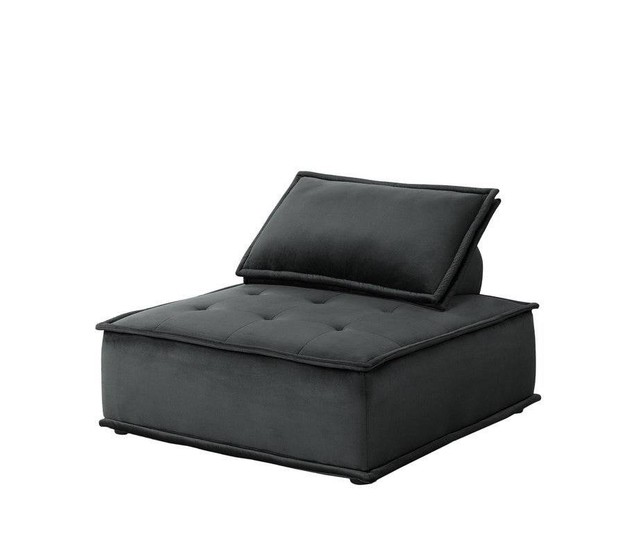 Aveline 40"W Black Velvet Set of 2 Armless Lounge Chair
