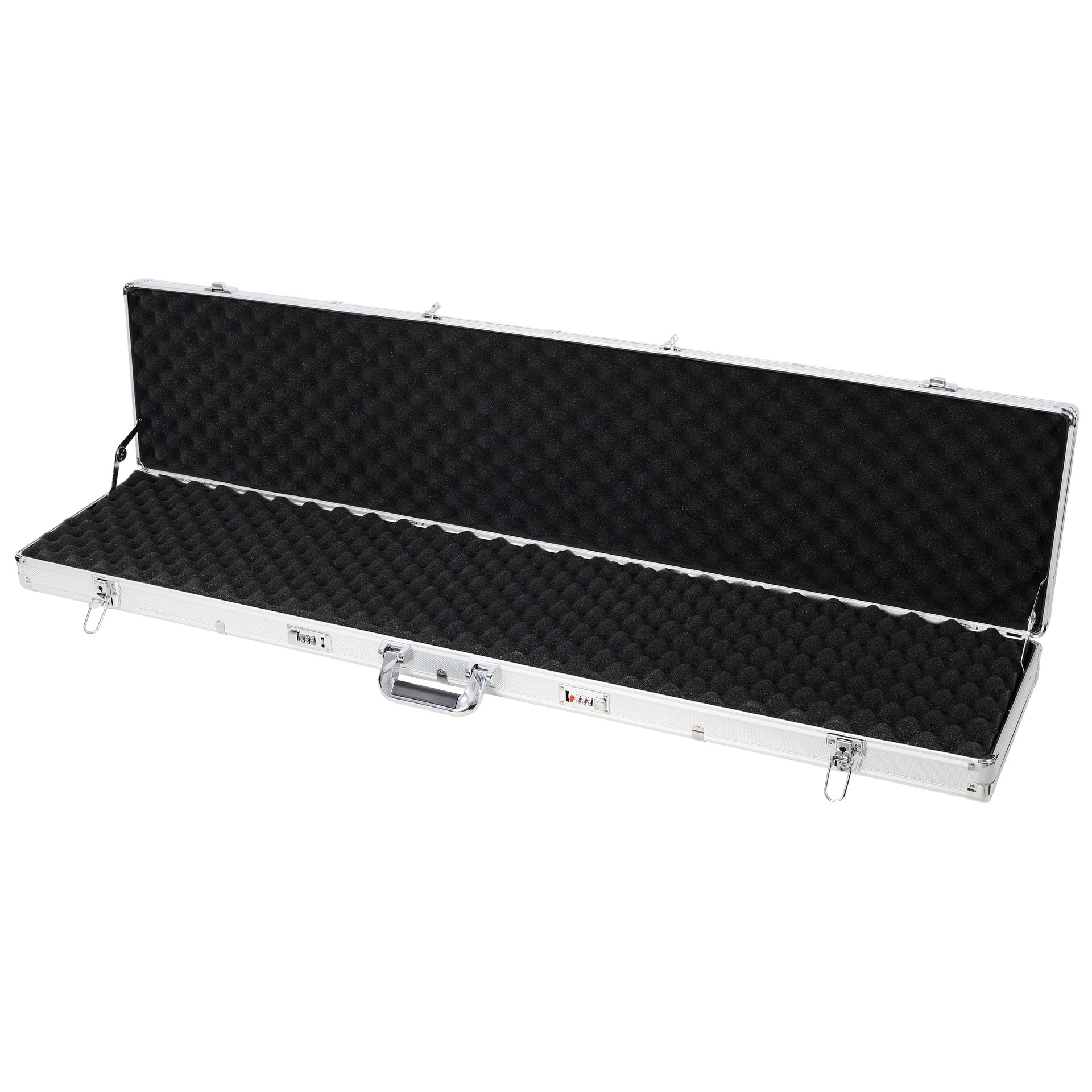 Aluminum New Framed Locking Gun Pistol HandGun Lock Box Hard Storage Carry Case silver