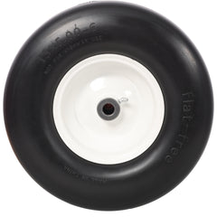 2pcs 13x5.00-6" Flat Free Lawn Mower tires,Zero Turn Mower replacement Solid Tire, Smooth tread, 3/4" Bearing 3" Central Hub, 500 LB Load capacity per pc. 2 PCS/ PACK