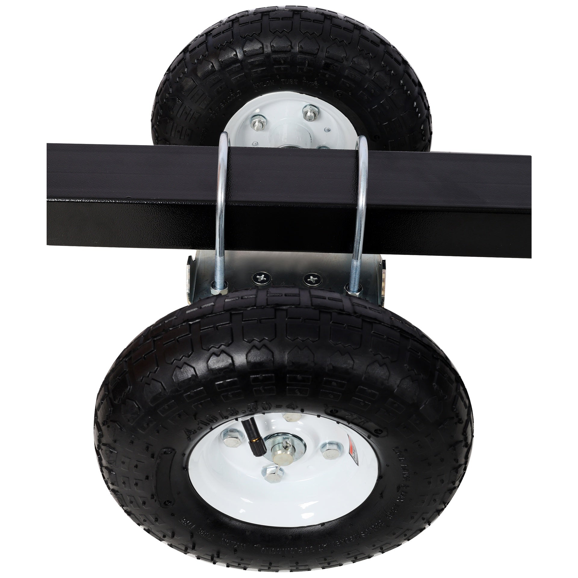 Dual Gate Wheel 10" Pneumatic Tires, Zinc Plated Finishing. Heavy Duty for Driveway Chain Link Fence, Gate Supporter Wheel Caster for Metal Tube Gates, Gate Helper Wheel for Swing Sliding Gate, 300lb