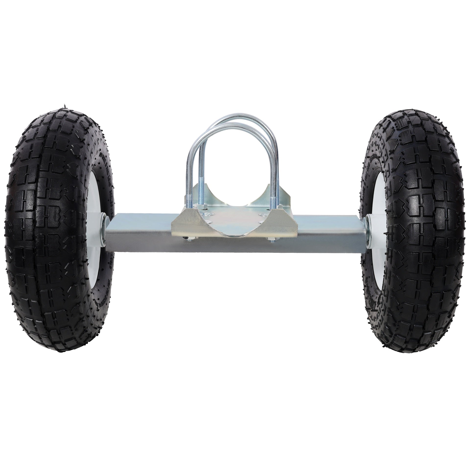 Dual Gate Wheel 10" Pneumatic Tires, Zinc Plated Finishing. Heavy Duty for Driveway Chain Link Fence, Gate Supporter Wheel Caster for Metal Tube Gates, Gate Helper Wheel for Swing Sliding Gate, 300lb