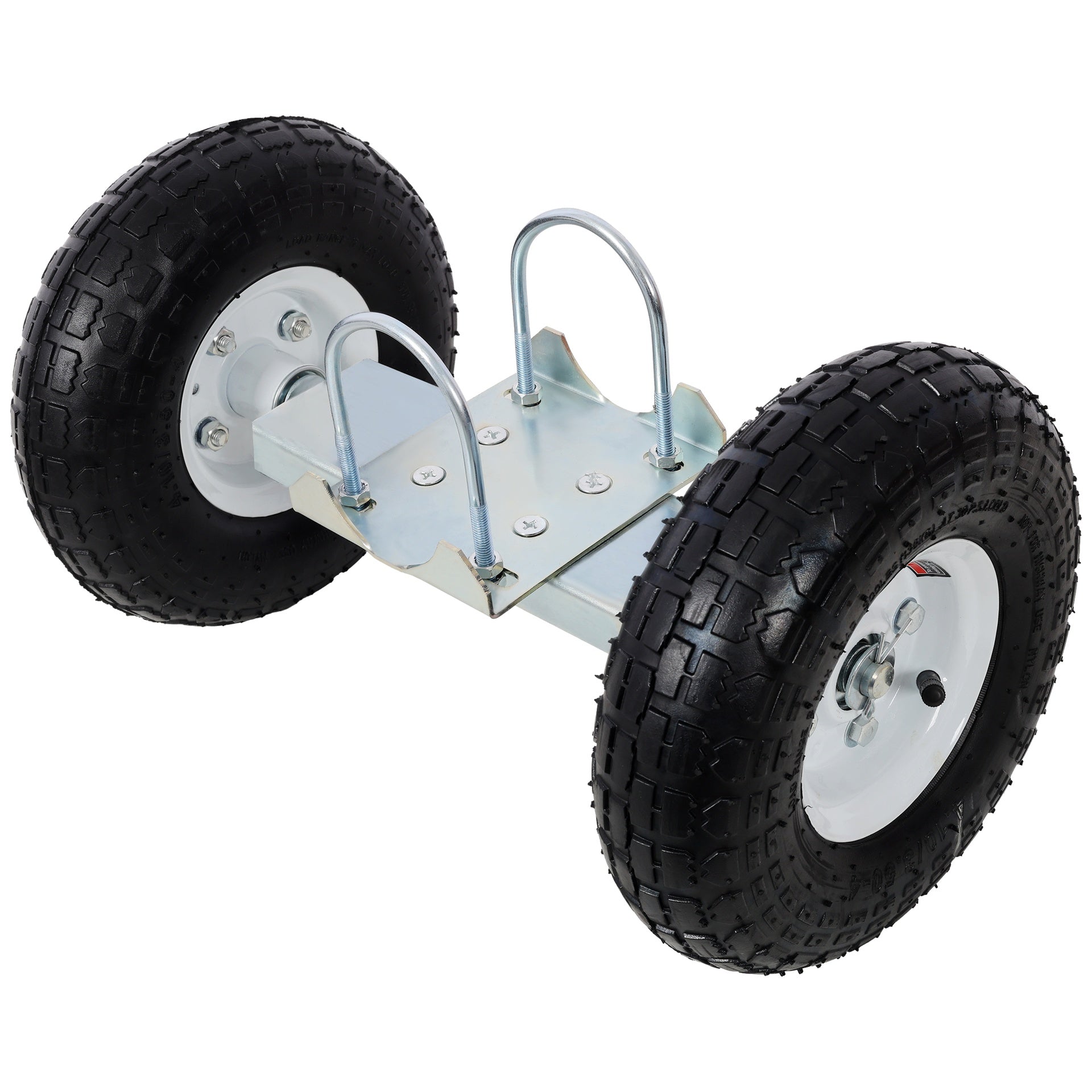 Dual Gate Wheel 10" Pneumatic Tires, Zinc Plated Finishing. Heavy Duty for Driveway Chain Link Fence, Gate Supporter Wheel Caster for Metal Tube Gates, Gate Helper Wheel for Swing Sliding Gate, 300lb