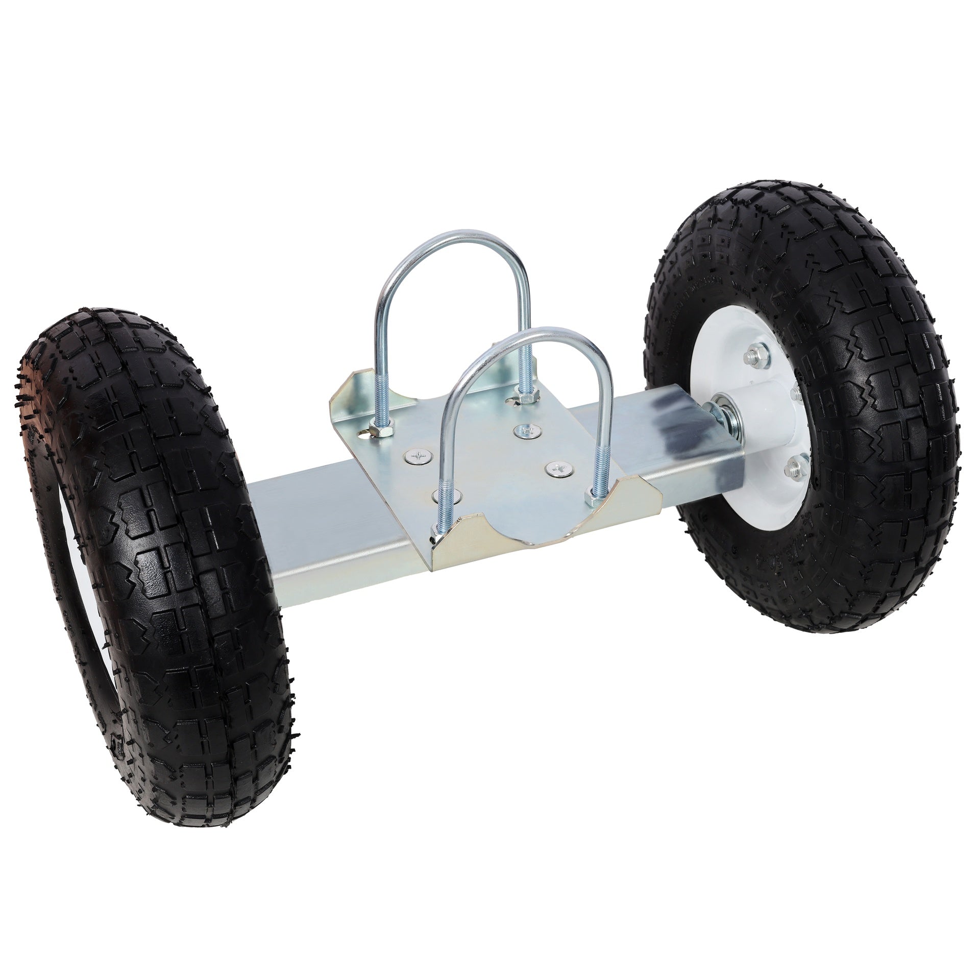 Dual Gate Wheel 10" Pneumatic Tires, Zinc Plated Finishing. Heavy Duty for Driveway Chain Link Fence, Gate Supporter Wheel Caster for Metal Tube Gates, Gate Helper Wheel for Swing Sliding Gate, 300lb