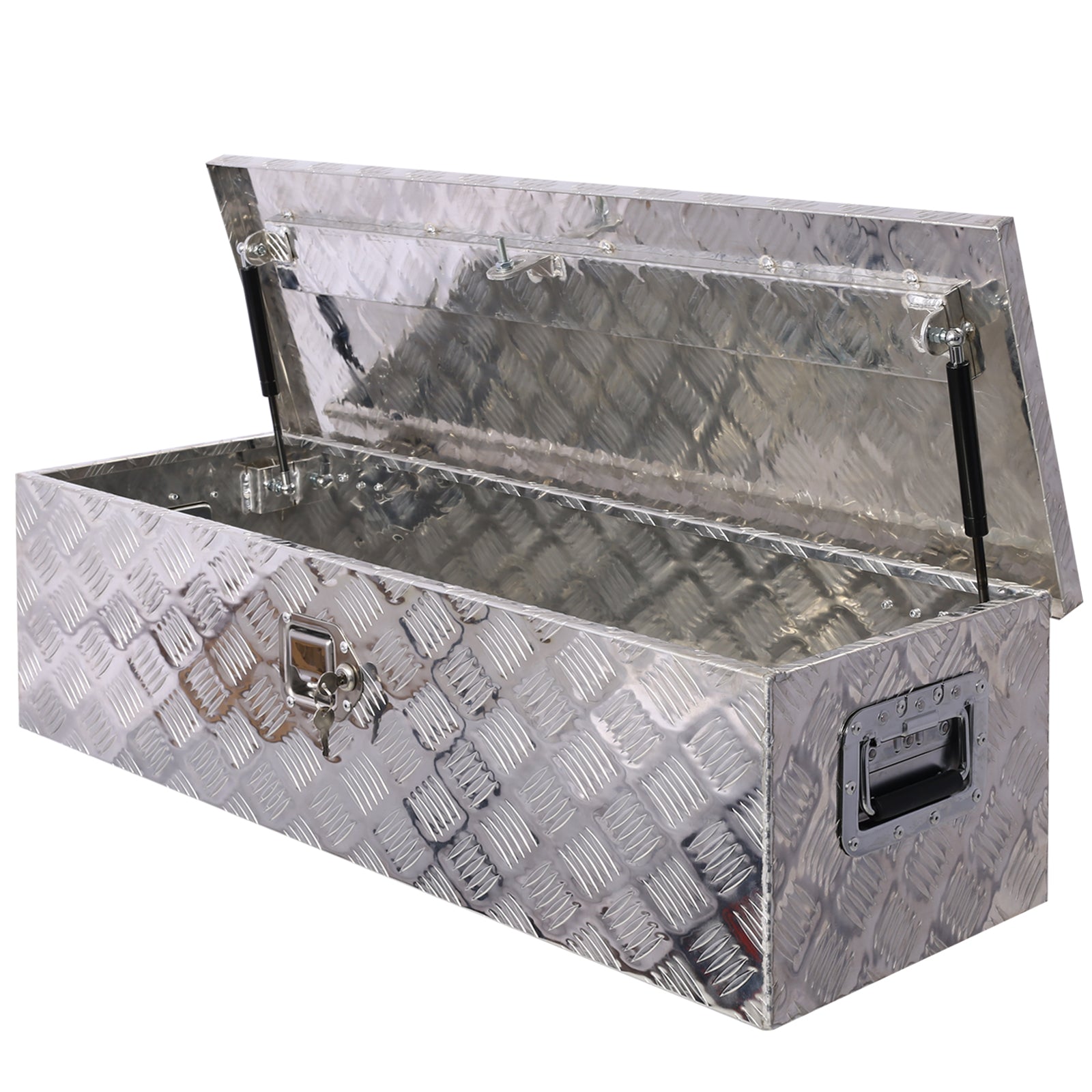 39inch Aluminum tool box,heavy duty truck bed tool box,outdoor trailer pickup storage tool box,RV storage organizer,underbody box w/lock keys,silver 39x13x10inch