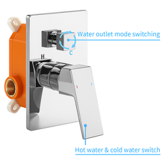 Rain Shower System Chrome, Tub Shower Faucet Set 10 Inch Square Rainfall Shower Head with Handheld Sprayer and Waterfall Tub Spout Pressure Balance