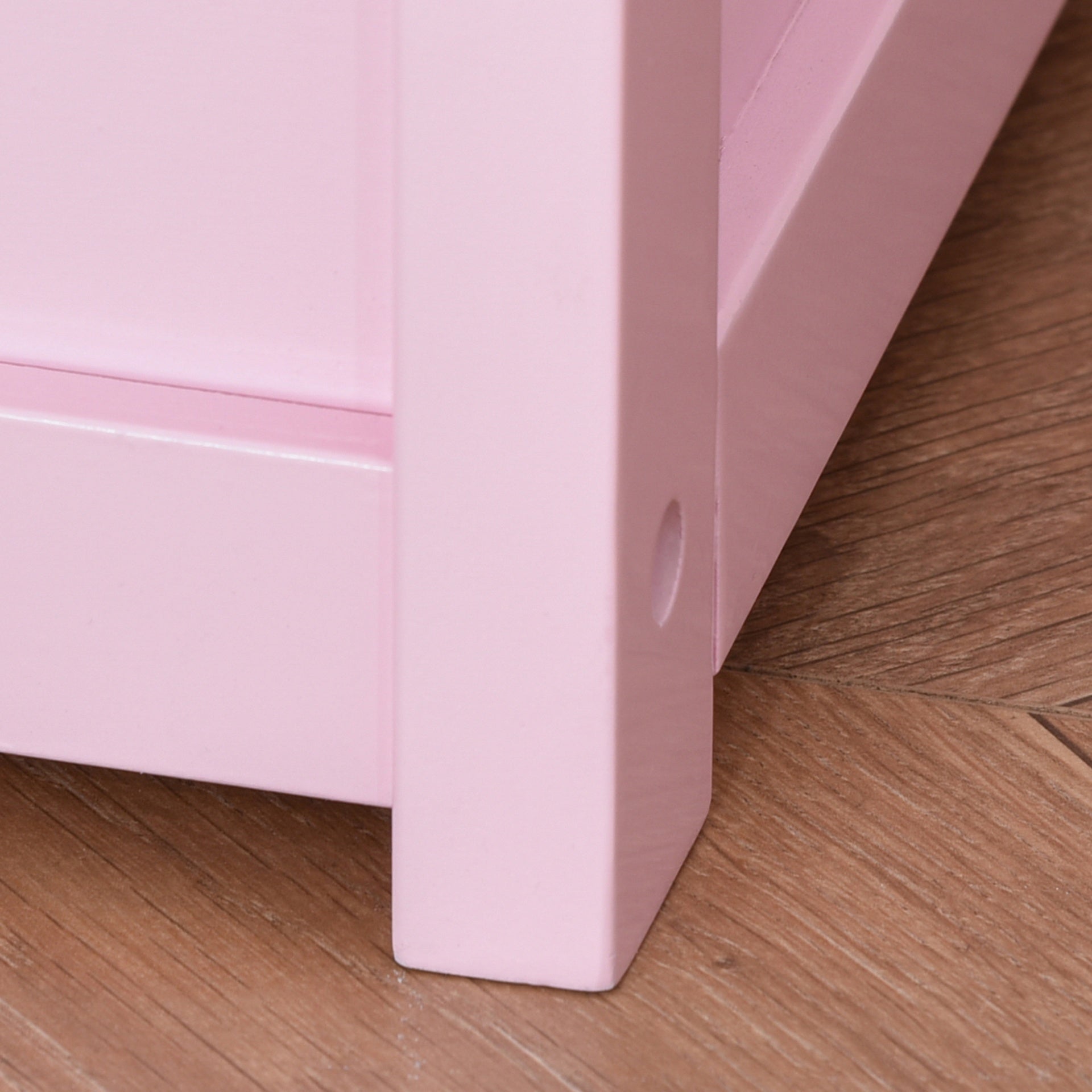 Qaba Toddler Toy Box Storage Bench with Large 27 L Interior, Kids Storage Bench Seat with Storage for Toddler Playroom Furniture, Kids Bedroom Furniture, Toy Organizer and Storage Bin Pink