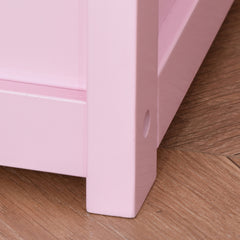 Qaba Toddler Toy Box Storage Bench with Large 27 L Interior, Kids Storage Bench Seat with Storage for Toddler Playroom Furniture, Kids Bedroom Furniture, Toy Organizer and Storage Bin Pink