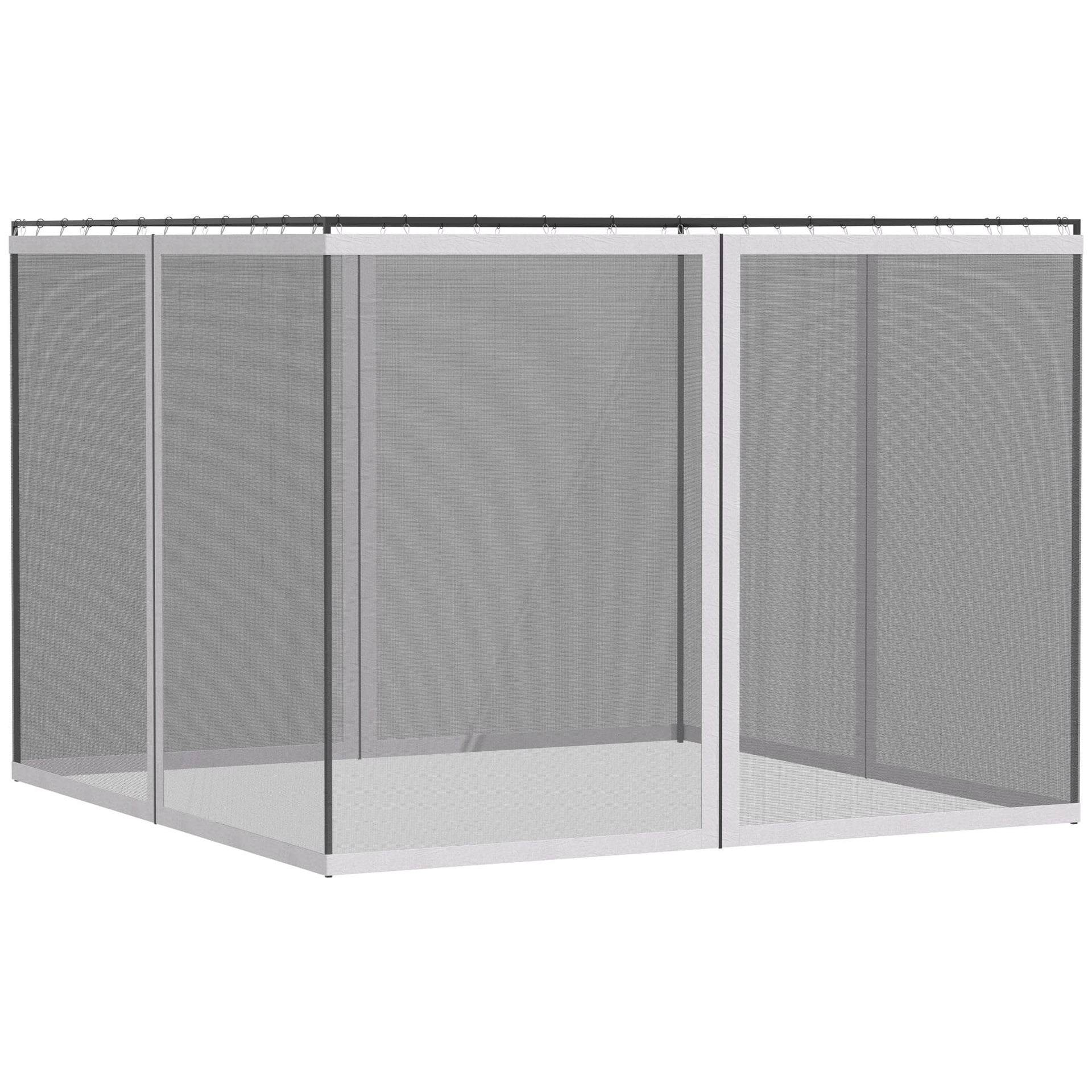 Outsunny 10' x 13' Replacement Mesh Sidewall Netting for Patio Gazebos and Canopy Tents with Zippers (Sidewall Only), White