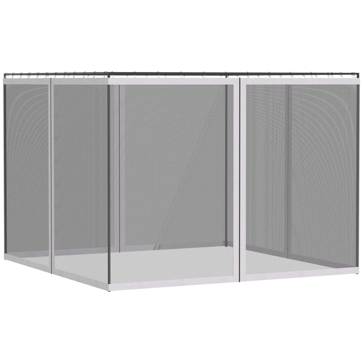 Outsunny 10' x 13' Replacement Mesh Sidewall Netting for Patio Gazebos and Canopy Tents with Zippers (Sidewall Only), White