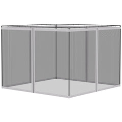 Outsunny 10' x 13' Replacement Mesh Sidewall Netting for Patio Gazebos and Canopy Tents with Zippers (Sidewall Only), White