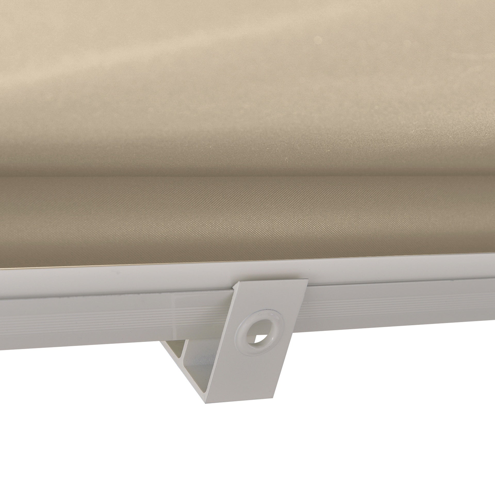 Outsunny 6' Drop Arm Manual Retractable Window Awning Sun Shade Shelter for Patio Balcony Outdoor, Aluminum, Cream White