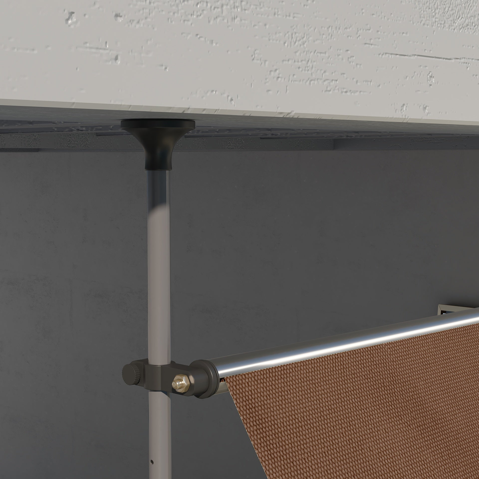 Outsunny Manual Retractable Awning, 118" Non-Screw Freestanding Patio Sun Shade Shelter with Support Pole Stand and UV Resistant Fabric, for Window, Door, Porch, Deck, Coffee
