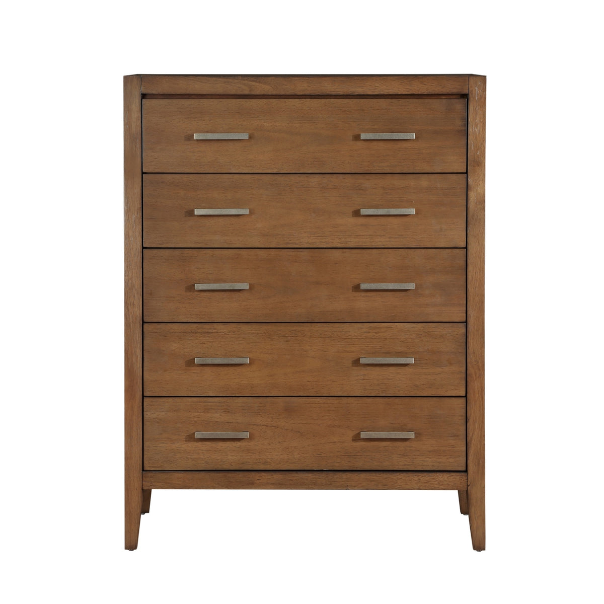 Transitional Bedroom Furniture 1pc Chest of 5 Drawers Light Brown Finish Wooden