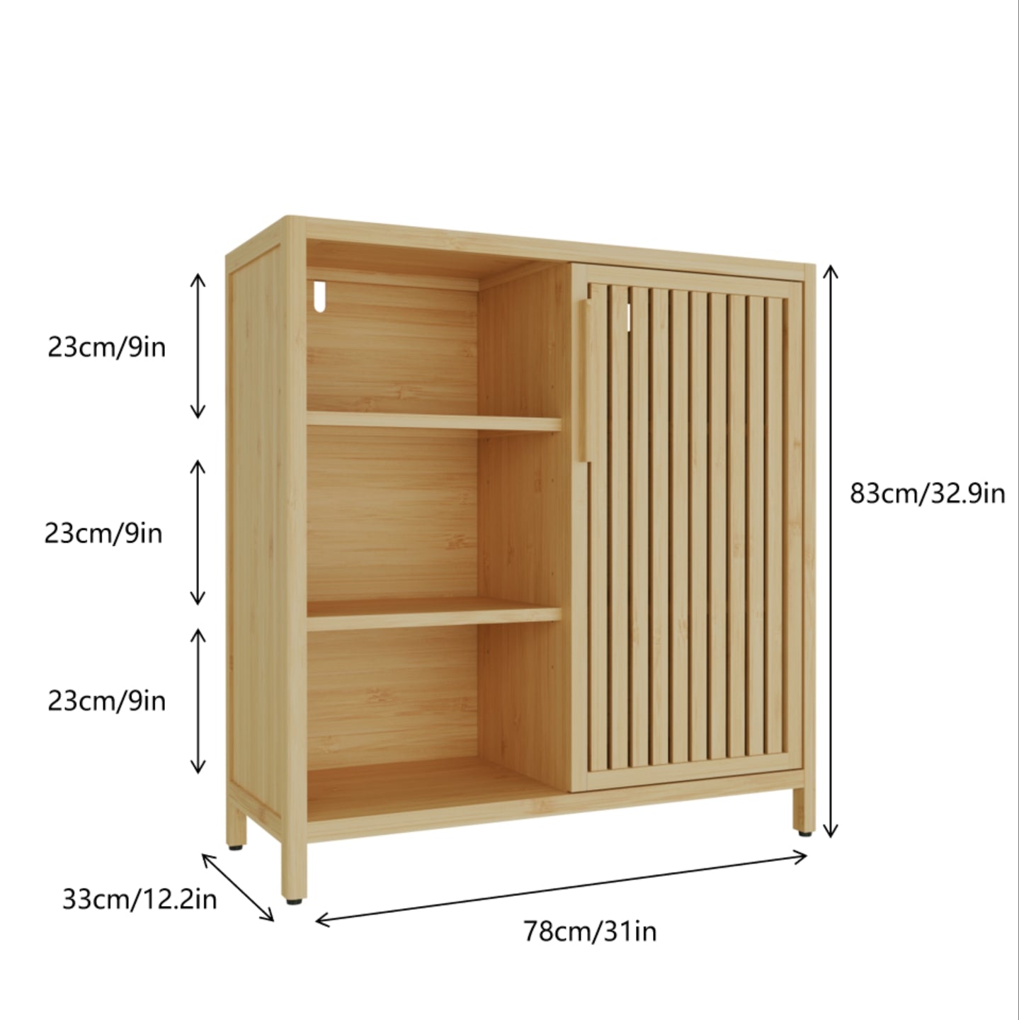 large-capacity single-door storage shelves in living rooms, bathrooms and other life scenes