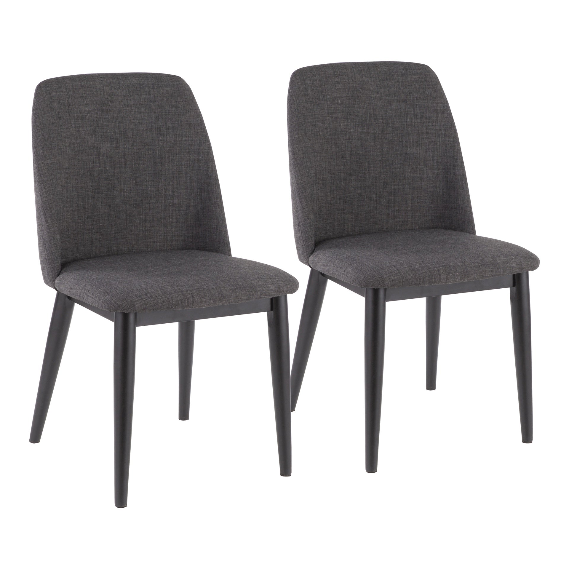 Tintori Contemporary Dining Chair in Charcoal Fabric by LumiSource - Set of 2