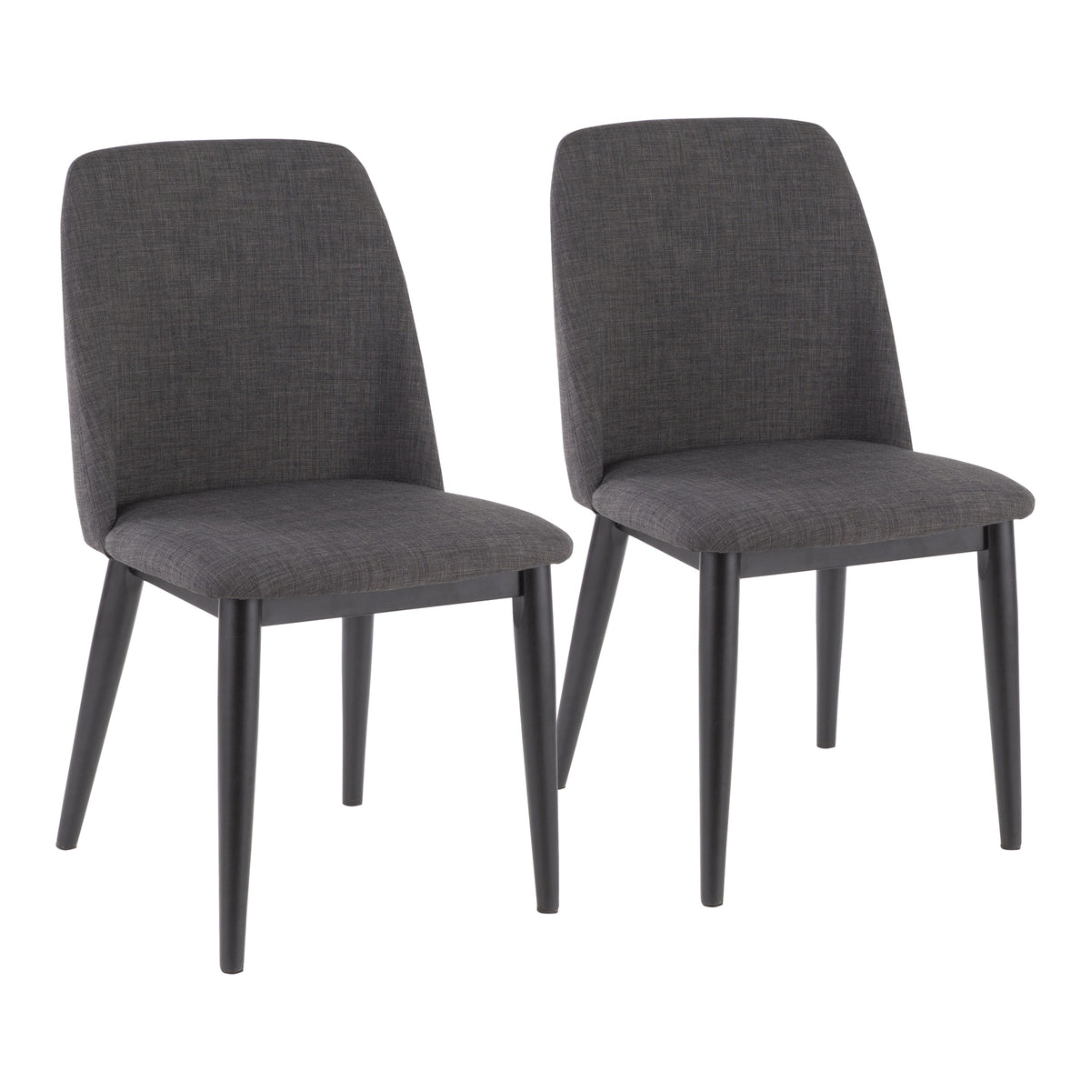 Tintori Contemporary Dining Chair in Charcoal Fabric by LumiSource - Set of 2