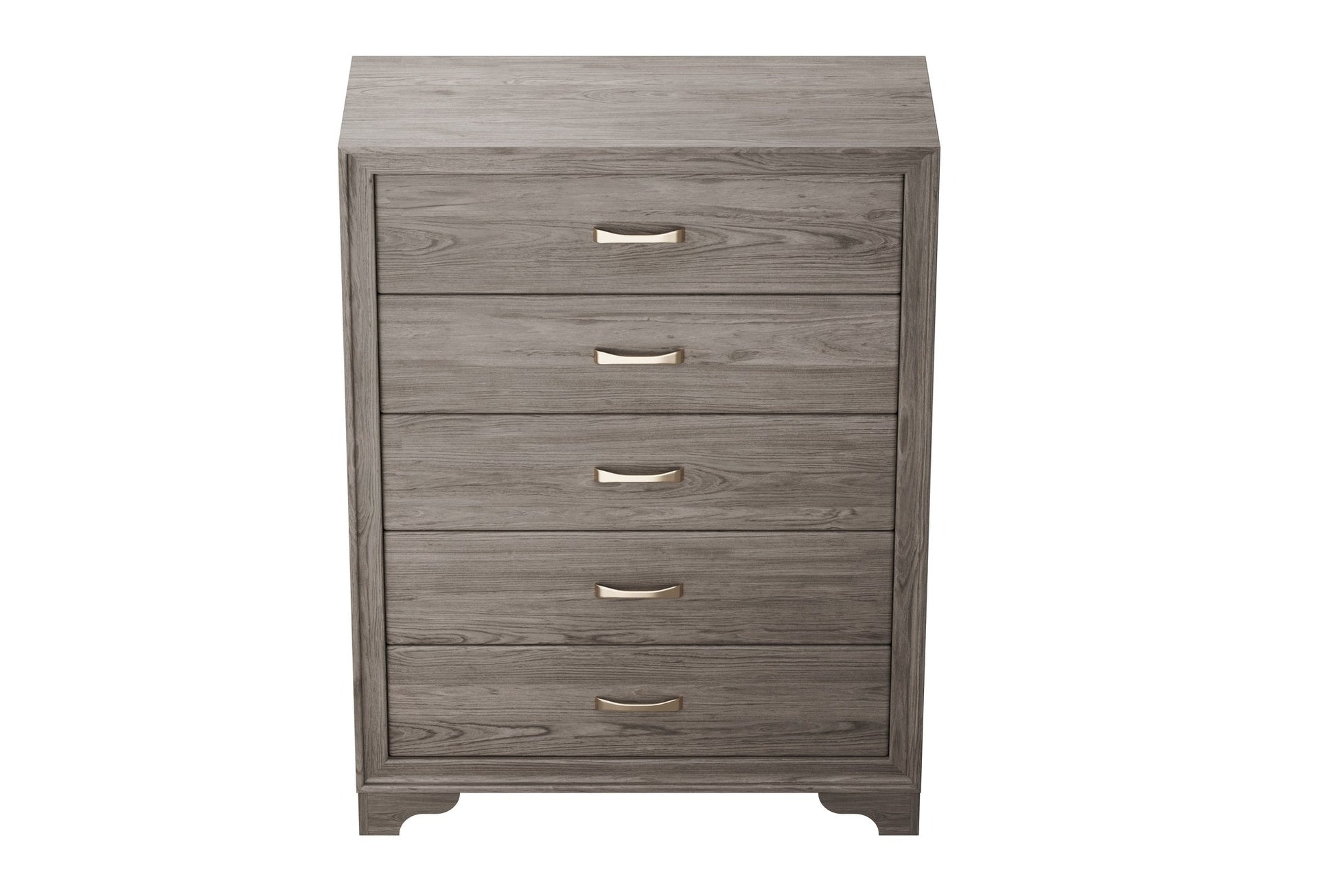 Modern Style 1pc Wooden Chest Gold Handles Unique Legs Natural Finish Bedroom Furniture