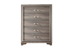 Modern Style 1pc Wooden Chest Gold Handles Unique Legs Natural Finish Bedroom Furniture