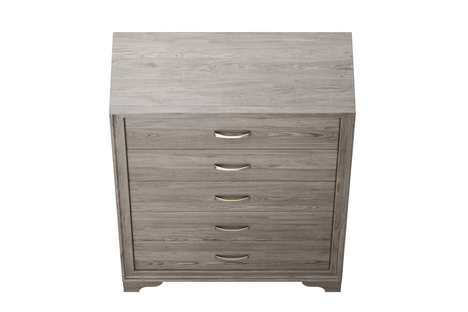 Modern Style 1pc Wooden Chest Gold Handles Unique Legs Natural Finish Bedroom Furniture