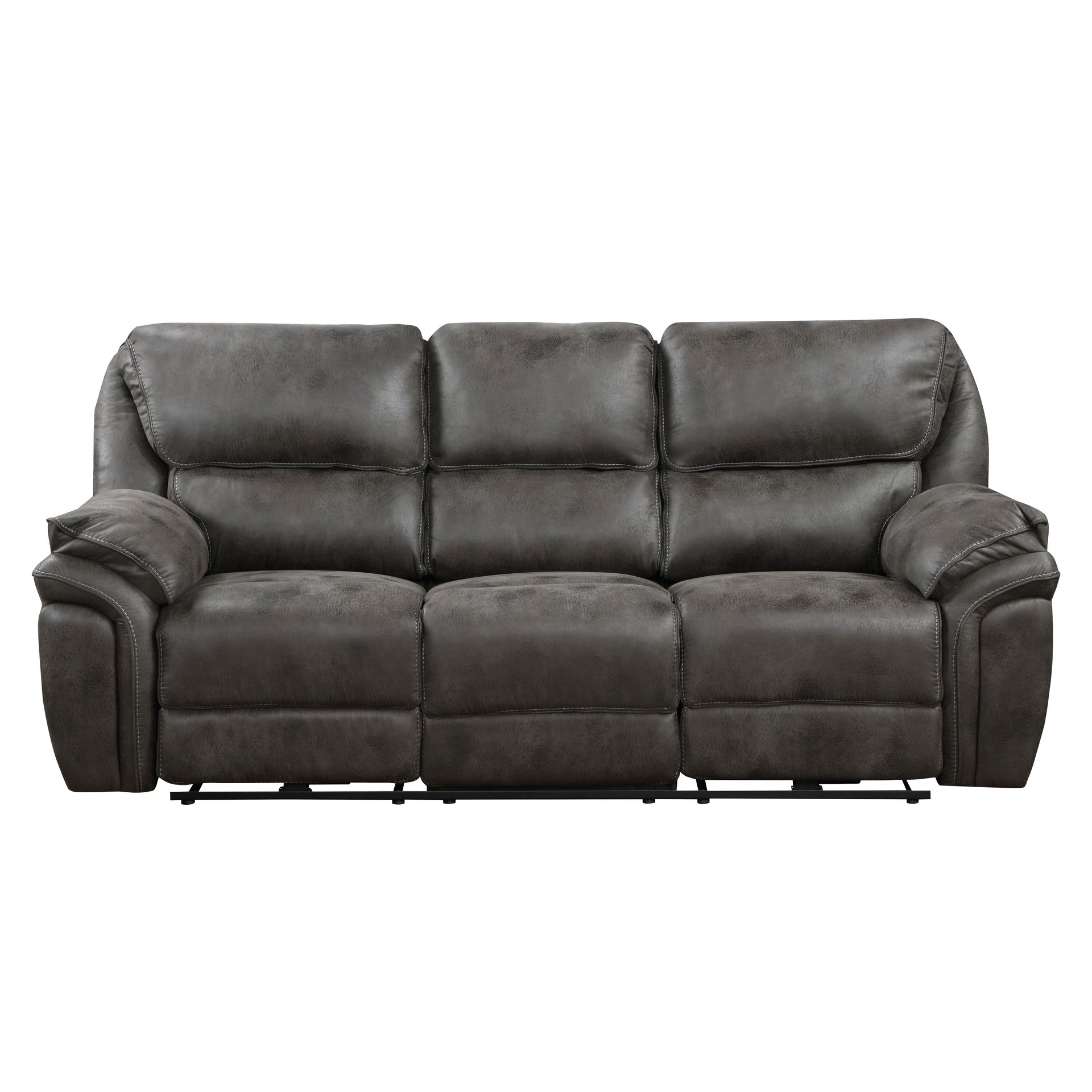 Plush Modern Living Room Sofa Set 2pc Power Reclining Sofa and Loveseat Gray Microfiber Upholstery USB port Solid Wood Frame Furniture