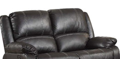 Zuriel Black Synthetic Leather Recliner Loveseat