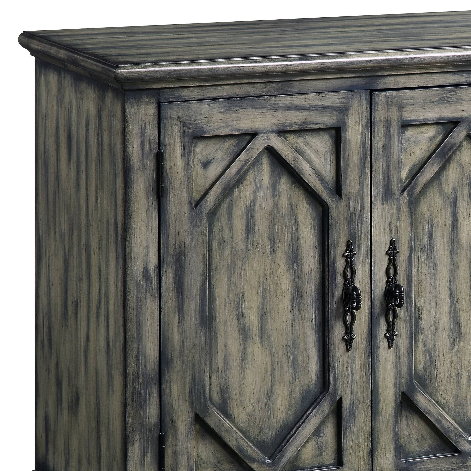 Pavan Rustic Gray Finish Console Cabinet