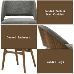 Delmon Fabric & Dark Walnut Side Chair (Set of 2)