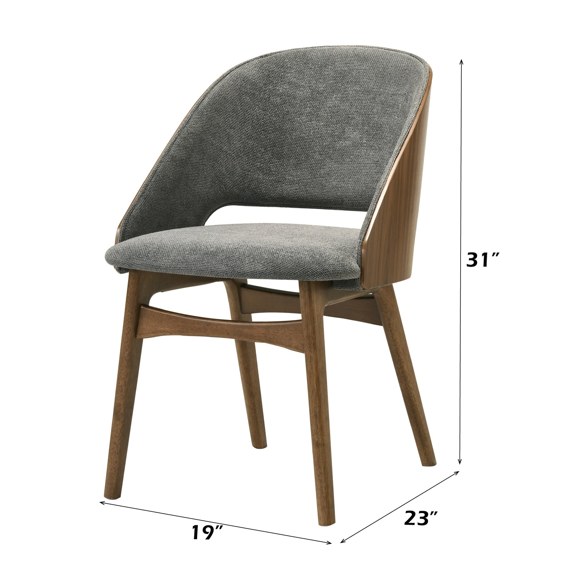 Delmon Fabric & Dark Walnut Side Chair (Set of 2)