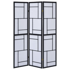 Reese Black 3-Panel Room Divider Folding Shoji Screen