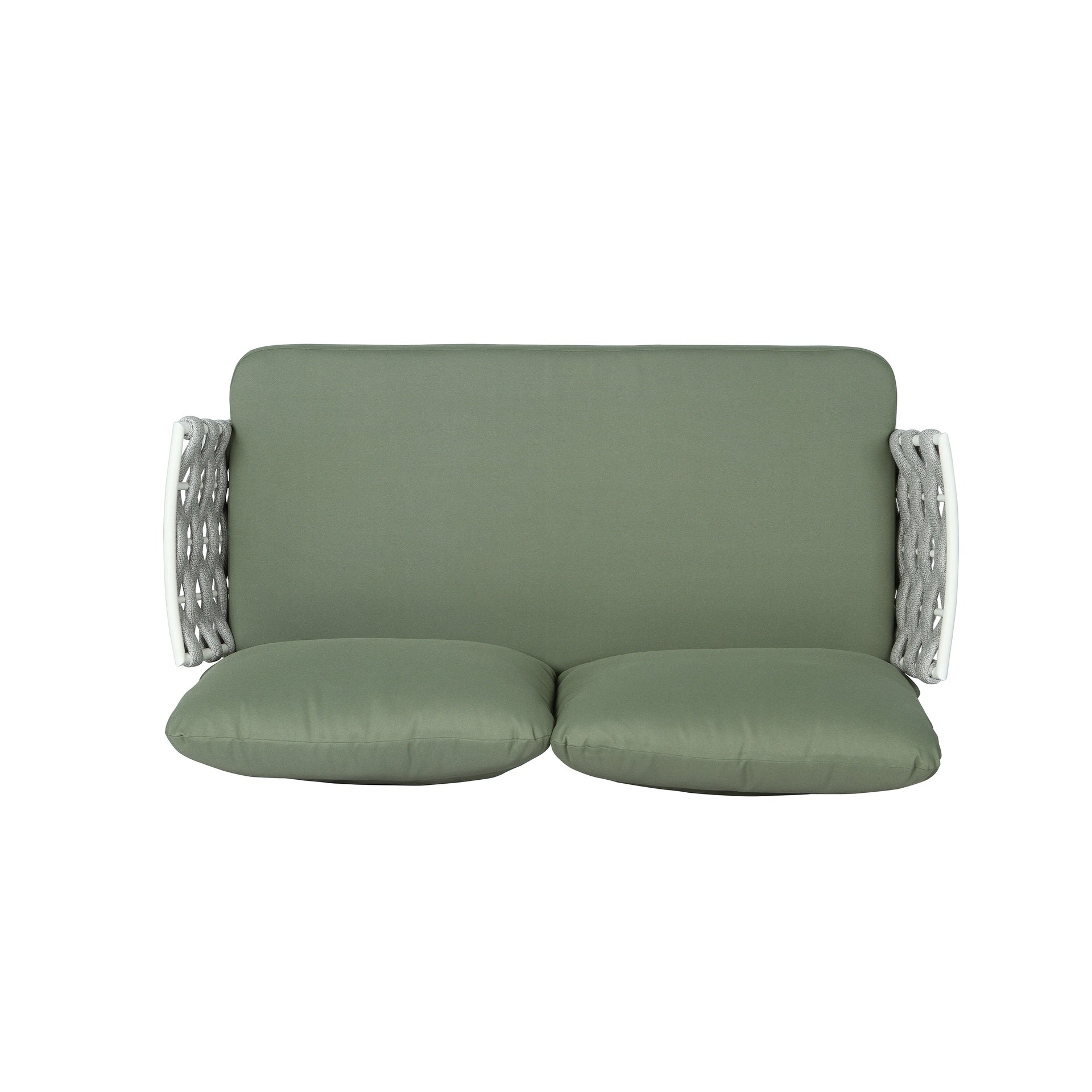 Mariano Steel Loveseat and Table, Off White+Green
