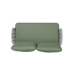 Mariano Steel Loveseat and Table, Off White+Green