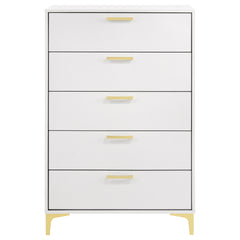 Karena White Rectangular 5-Drawer Chest