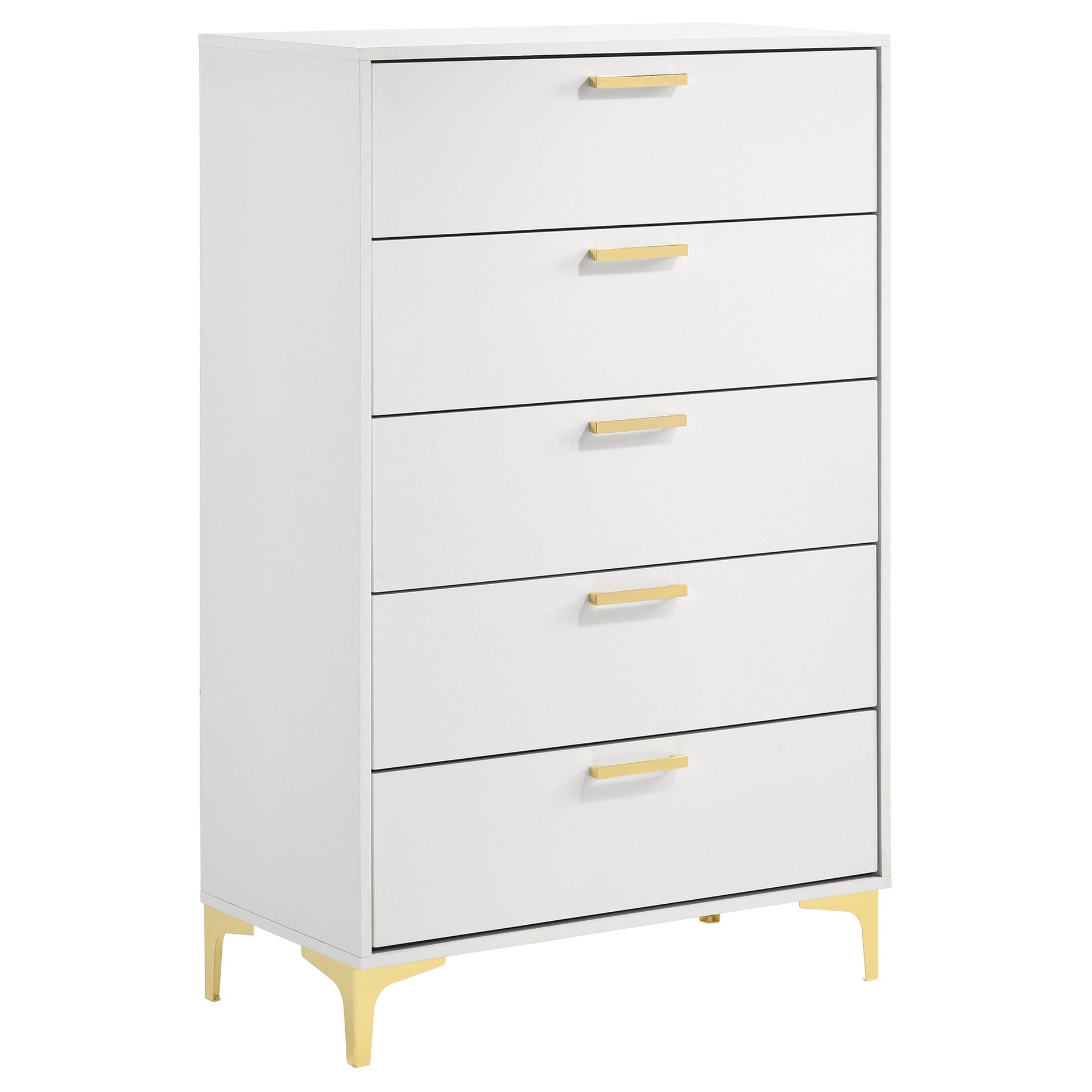 Karena White Rectangular 5-Drawer Chest