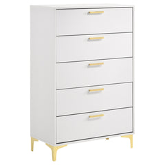Karena White Rectangular 5-Drawer Chest