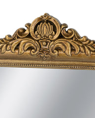 23.5x37.5" Decorative Arched Wall Mirror With Ornate Gold Crest Design
