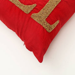 Handcrafted Red Noel Beadwork Lumber Pillow: Perfect for the Season-24X16"